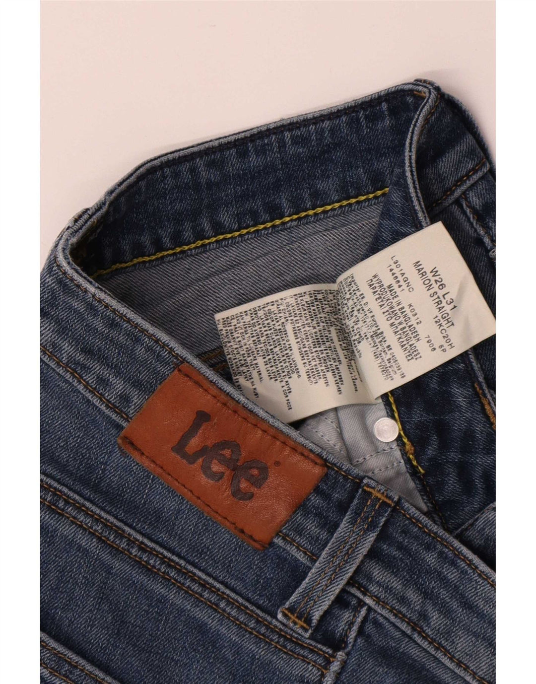 Damskie jeansy Lee Marion Straight W26 L31 Niebieskie bawełniane