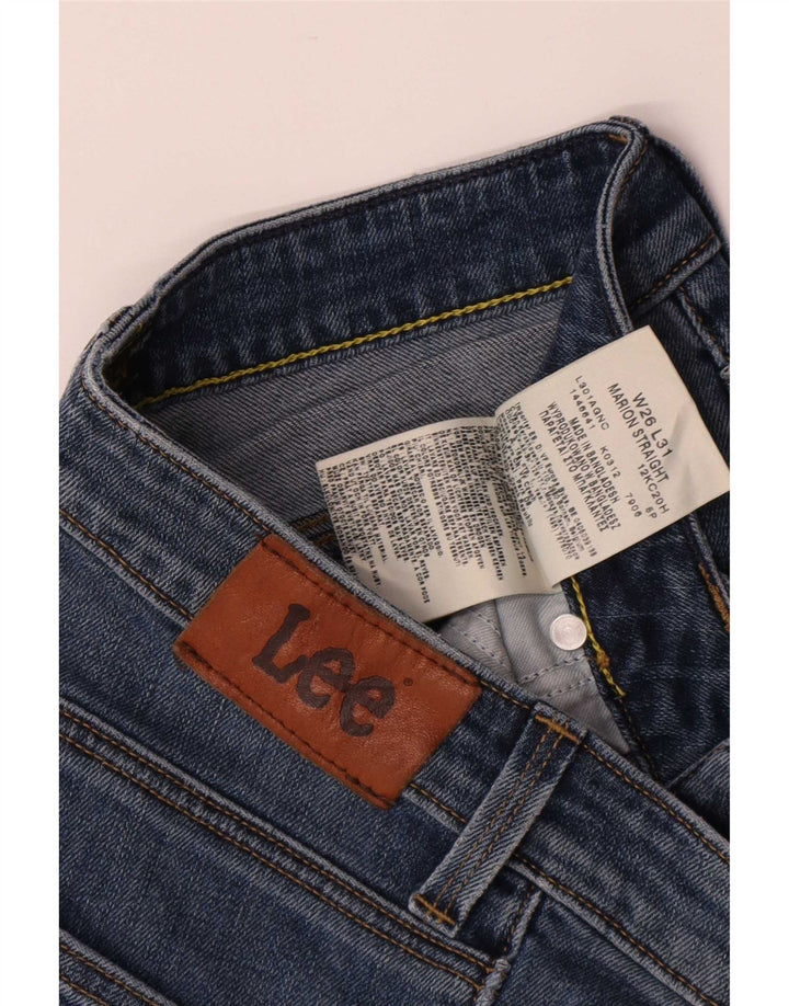 Damskie jeansy Lee Marion Straight W26 L31 Niebieskie bawełniane