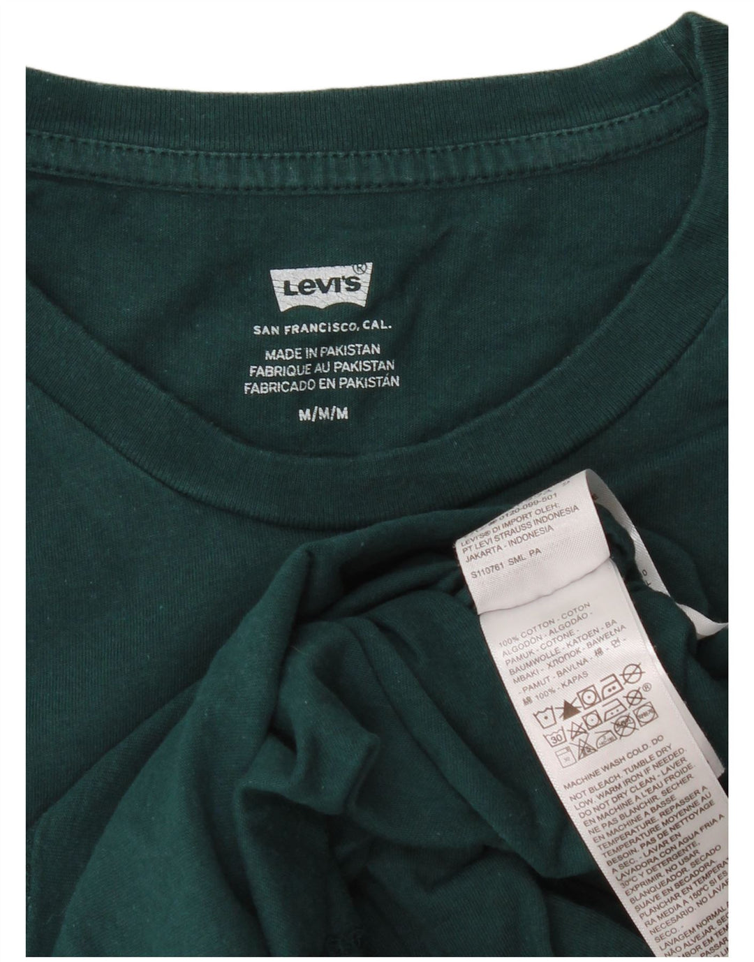 Męska koszulka z grafiką Levi's Top, średnia, zielona bawełna
