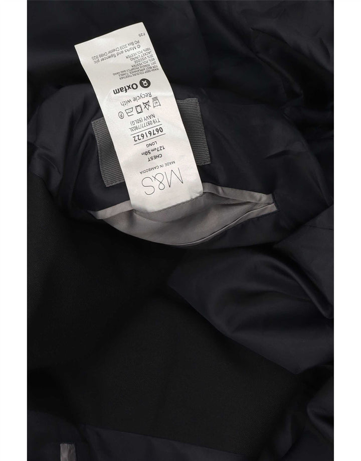 Marks & Spencer Męska marynarka zapinana na 2 guziki UK 50 3XL Granatowy poliester