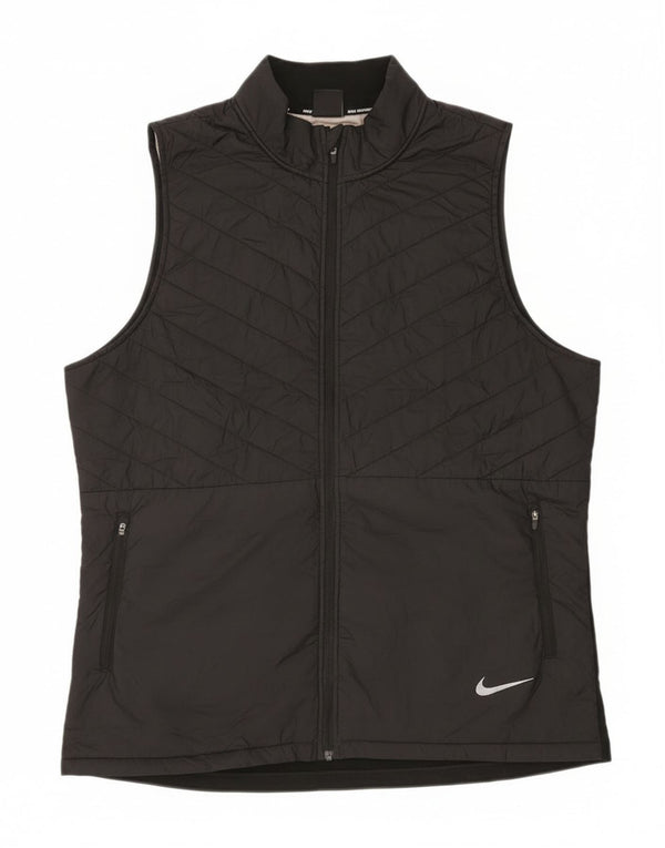 Nike Mens Running Gilet UK 42 XL Black Colourblock Polyester