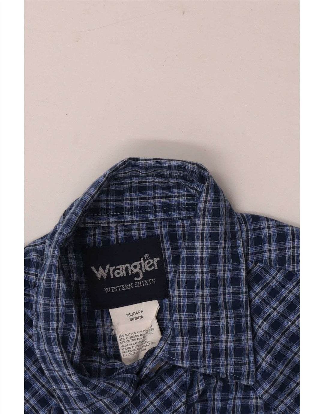 Koszula męska z krótkim rękawem Wrangler, bawełniana, w kolorze średniego granatu w kratkę