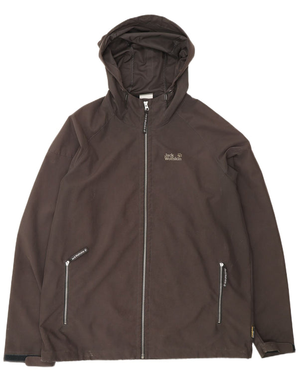 Męska kurtka przeciwdeszczowa z kapturem JACK WOLFSKIN UK 48 2XL Czarny poliester