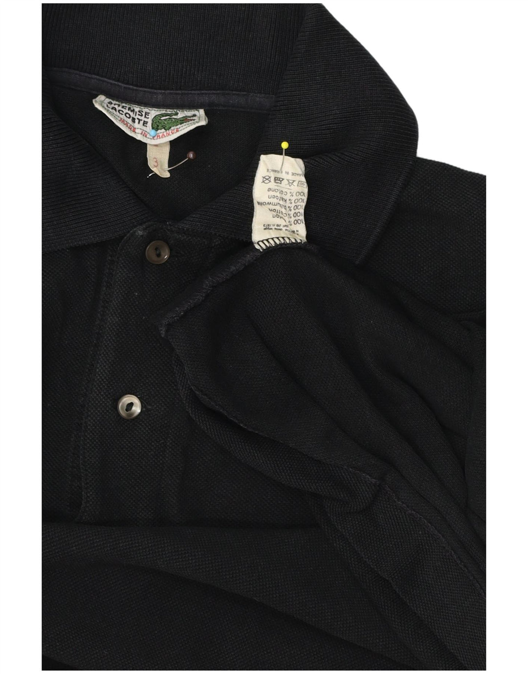 Męska koszulka polo Lacoste, rozmiar 3, mała, czarna, bawełniana
