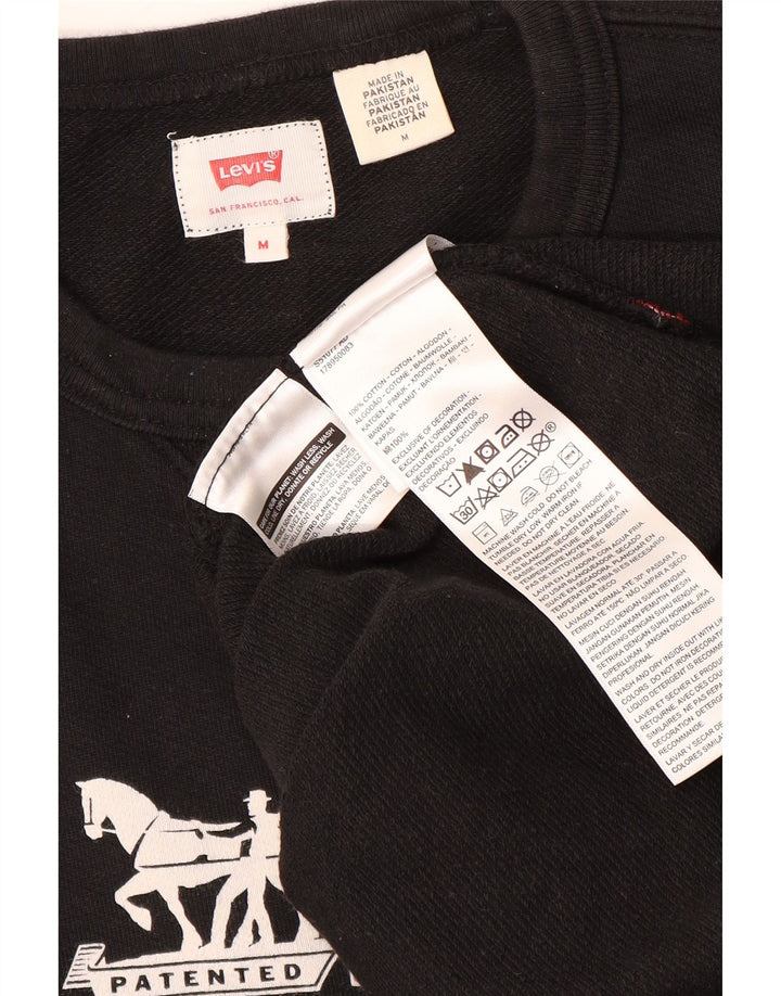 Męska bluza z grafiką Levi's, średnia czarna, bawełniana