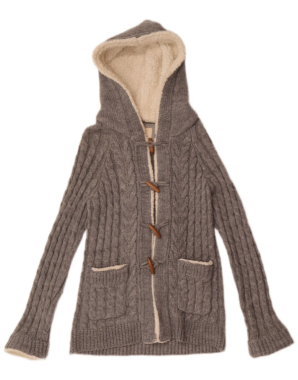 Damski sweter z kapturem Zara UK 10 Small Szary Akryl