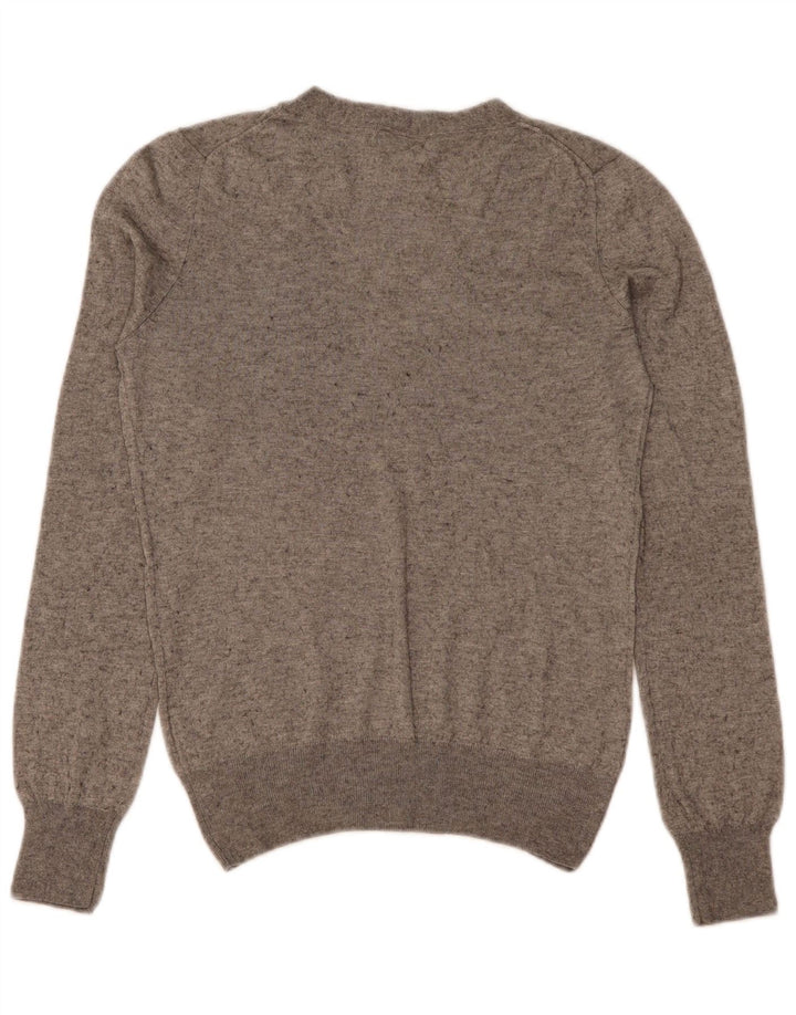 Sweter damski Massimo Dutti z dekoltem w kształcie litery V, UK 12, średni szary jedwab