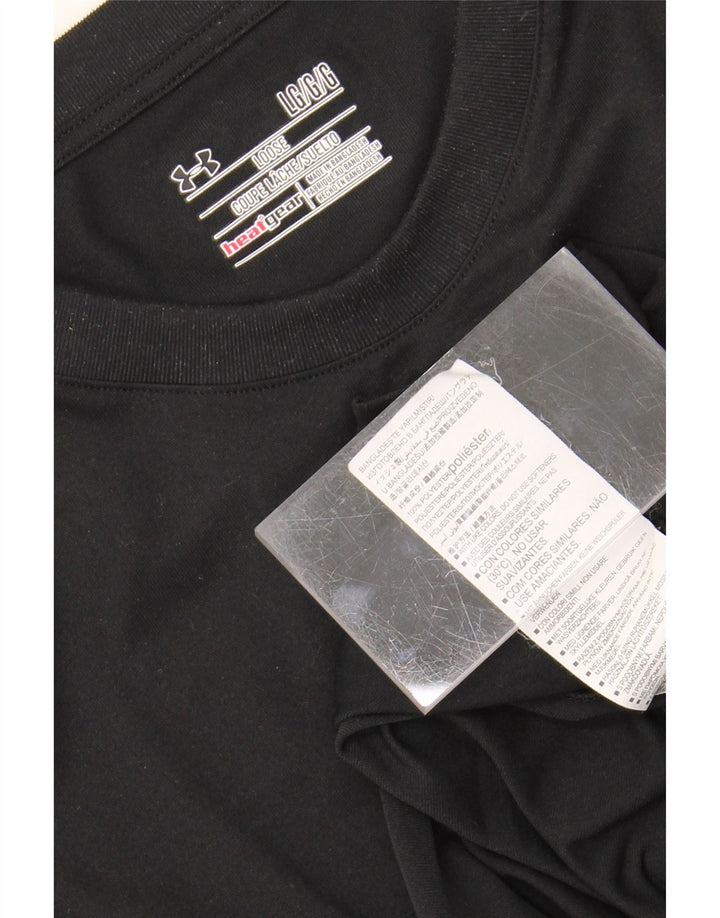 UNDER ARMOUR Mens Heat Gear T-Shirt Top Large Black Polyester Vintage Under Armour and Second-Hand Under Armour from Messina Hembry 