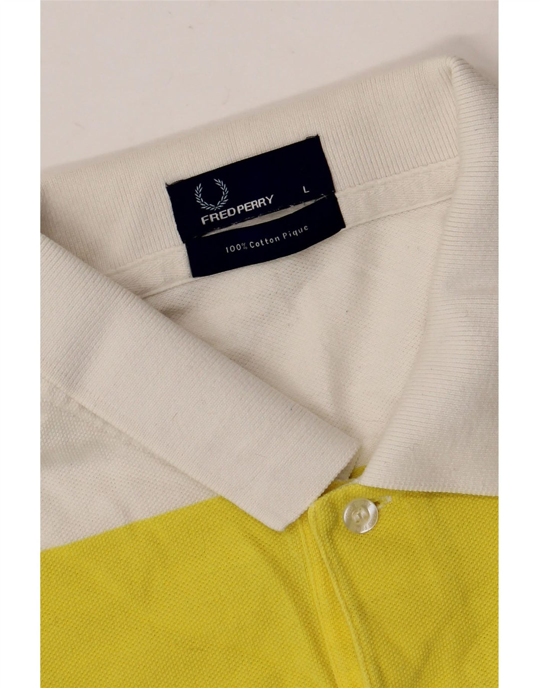 Męska koszulka polo Fred Perry, duża, żółta, bawełniana w paski