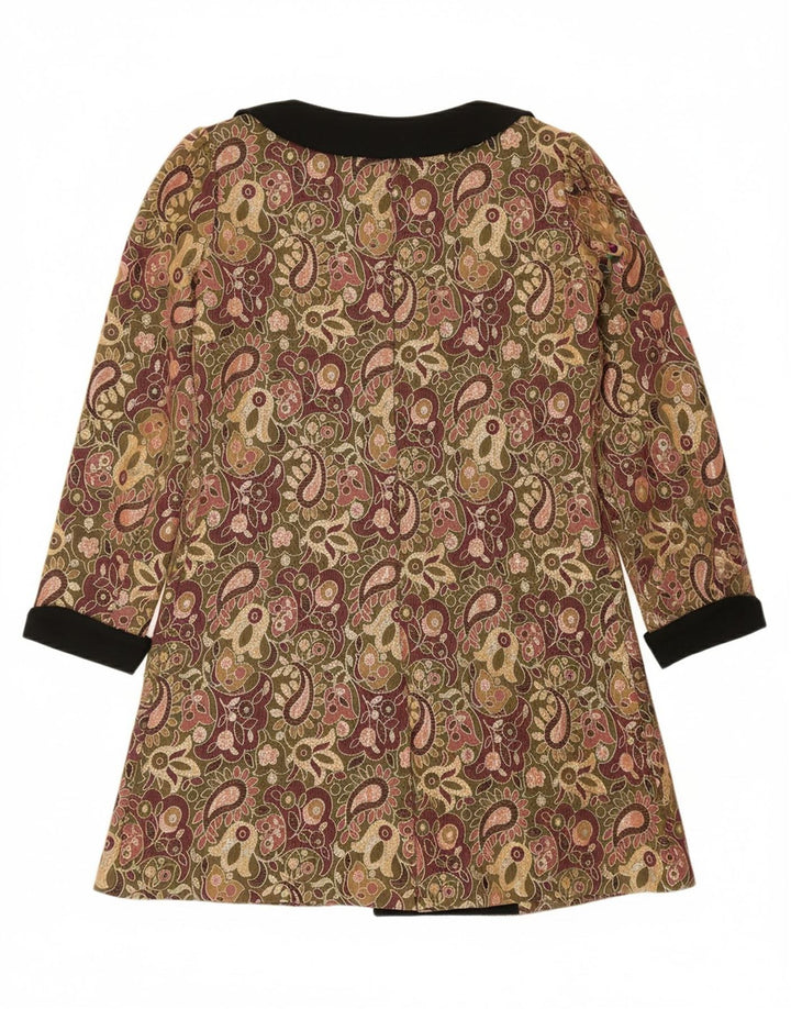 VINTAGE Womens Overcoat UK 12 Medium Multicoloured Floral