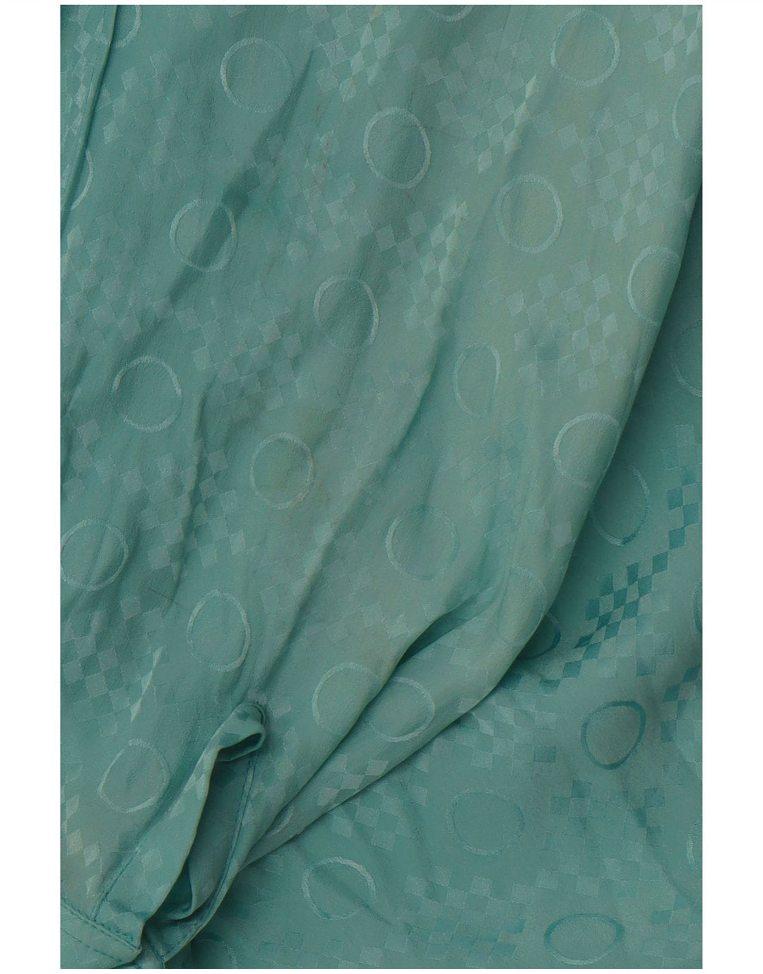 Damska bluzka koszulowa VINTAGE IT 48 XL Niebieski geometryczny octan