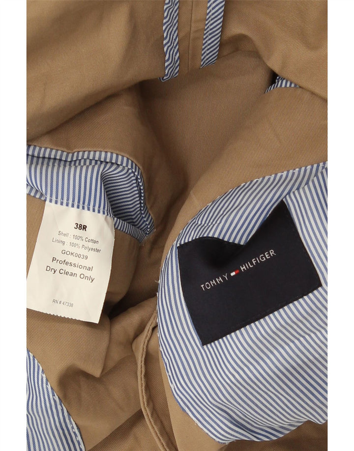 Męska marynarka zapinana na 2 guziki Tommy Hilfiger UK 38 Średnia beżowa bawełna