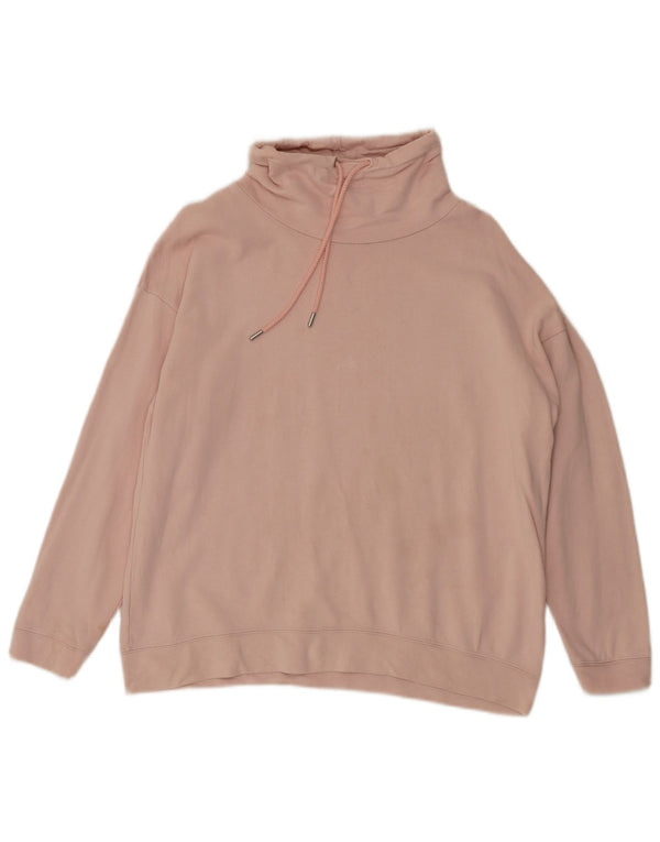 Damski sweter z wywijanym dekoltem John Lewis UK 14, duży, różowy, bawełniany