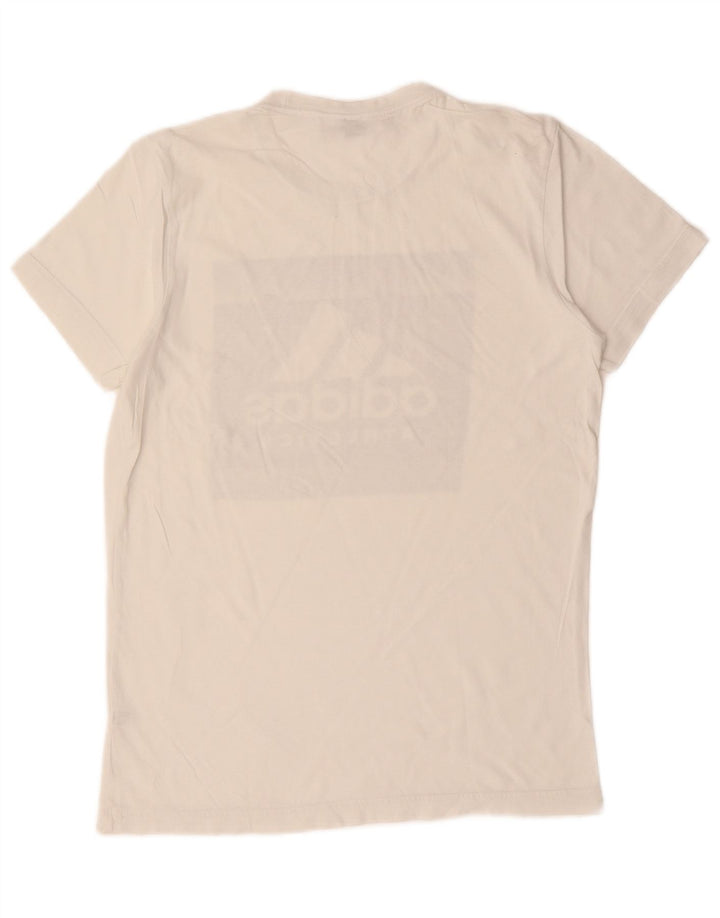 Męska koszulka z grafiką Adidas, mała, biała, bawełniana