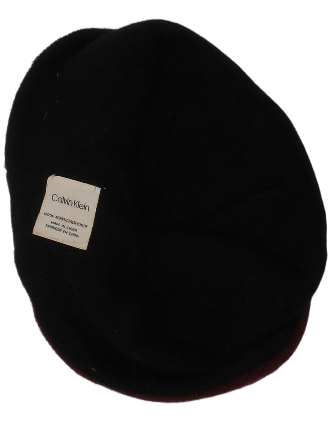 Męska czapka beanie Calvin Klein w jednym rozmiarze, bordowa, akrylowa