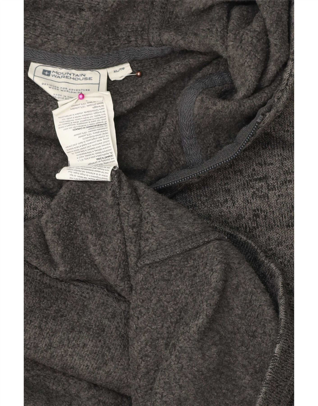 Męski sweter z kapturem i zamkiem Mountain Warehouse XL, szary, nakrapiany poliester