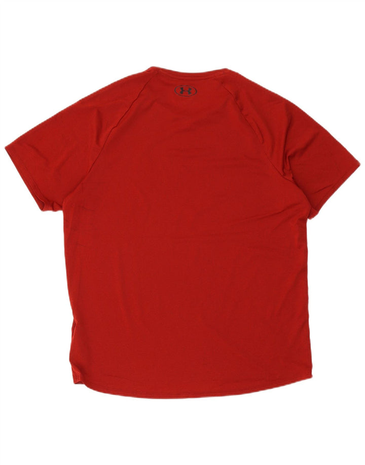 Under Armour Męski T-shirt Top, duży, czerwony, poliester