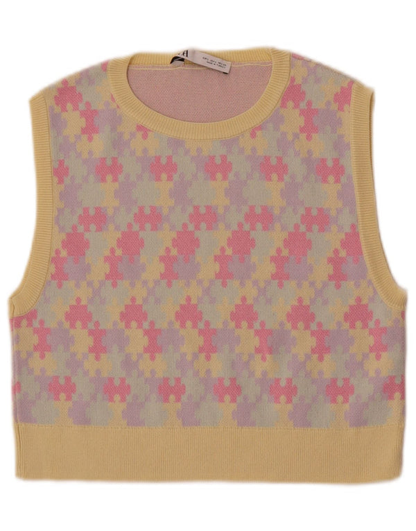 Damski podkoszulek Zara Crop Vest UK 14, duży, wielokolorowy, geometryczny