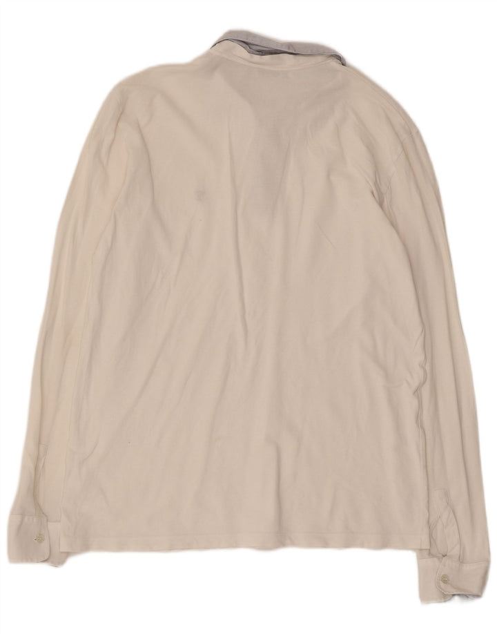 Damska koszulka polo do rugby TRUSSARDI z długim rękawem, UK 18 XL, biała bawełna