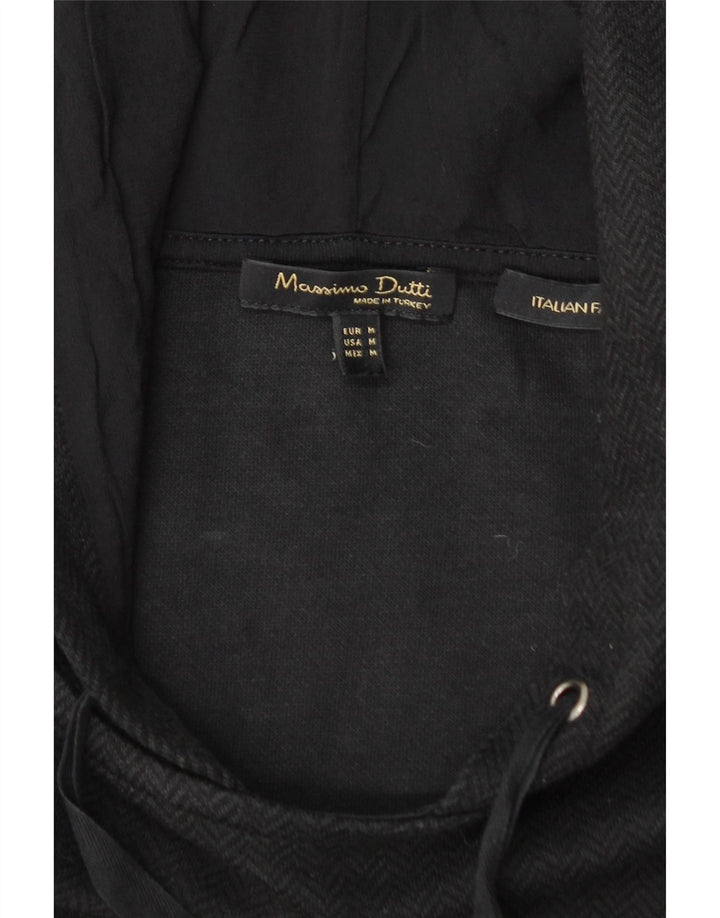 MASSIMO DUTTI Damski sweter z kapturem UK 14, średni czarny Chevron