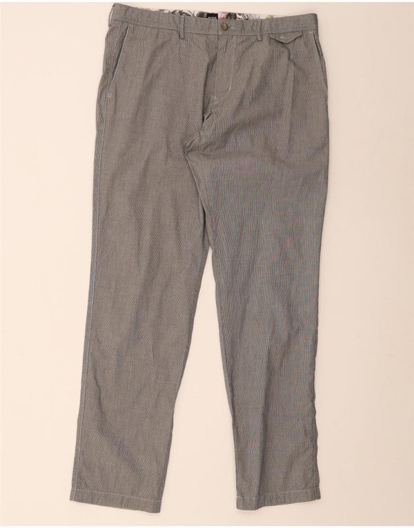Męskie spodnie chino Hugo Boss o regularnym kroju IT 52 XL W38 L32 Szare prążki