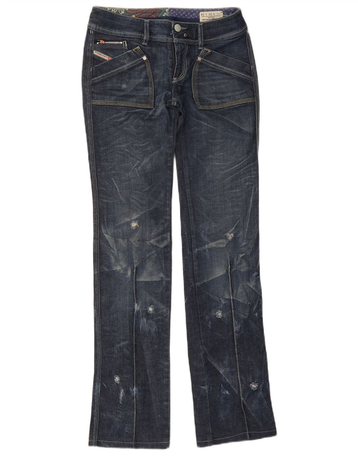 DIESEL Damskie jeansy Reckfly Bootcut W26 L32 Granatowe, bawełniane
