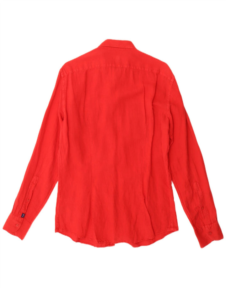 Koszula męska Trussardi Jeans, bawełniana, średnia czerwona