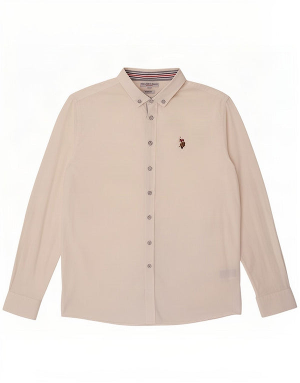 US Polo Assn. Koszula męska slim fit XL, biała, bawełniana