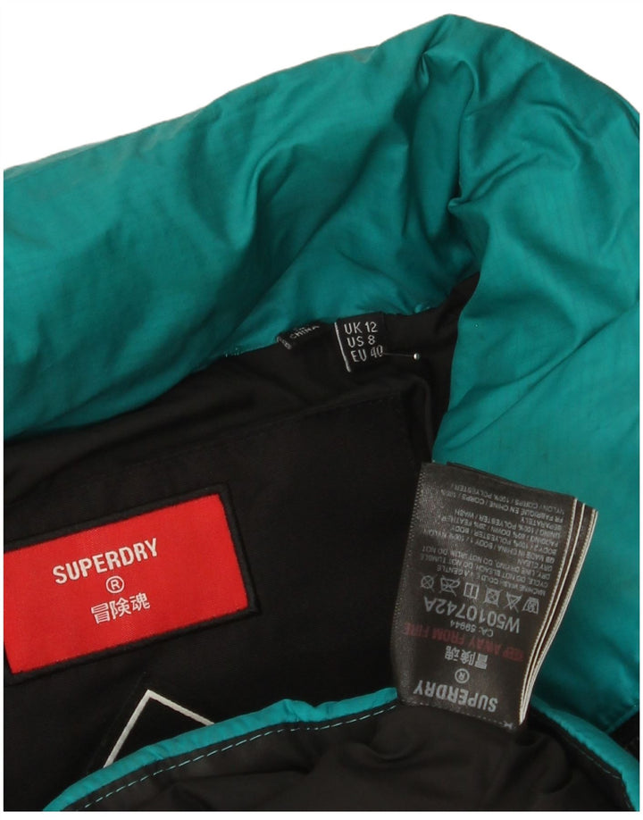 Damska ocieplana kurtka Superdry UK 12, poliester w kolorze średniego turkusu