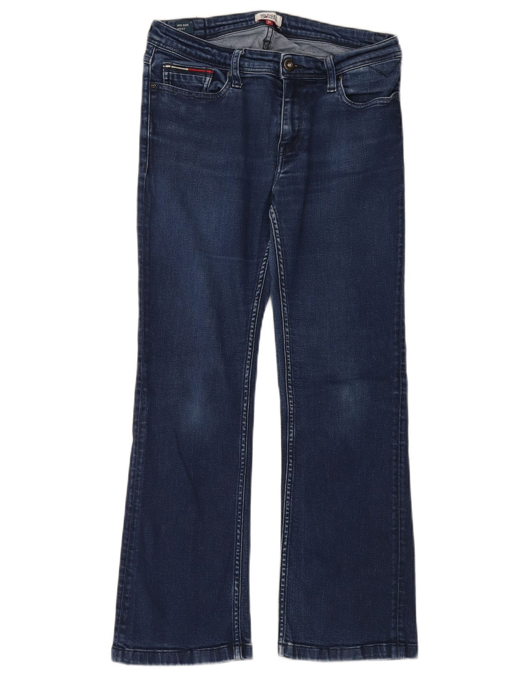 Damskie jeansy Bootcut Tommy Hilfiger Mid Rise W32 L26 Niebieska bawełna