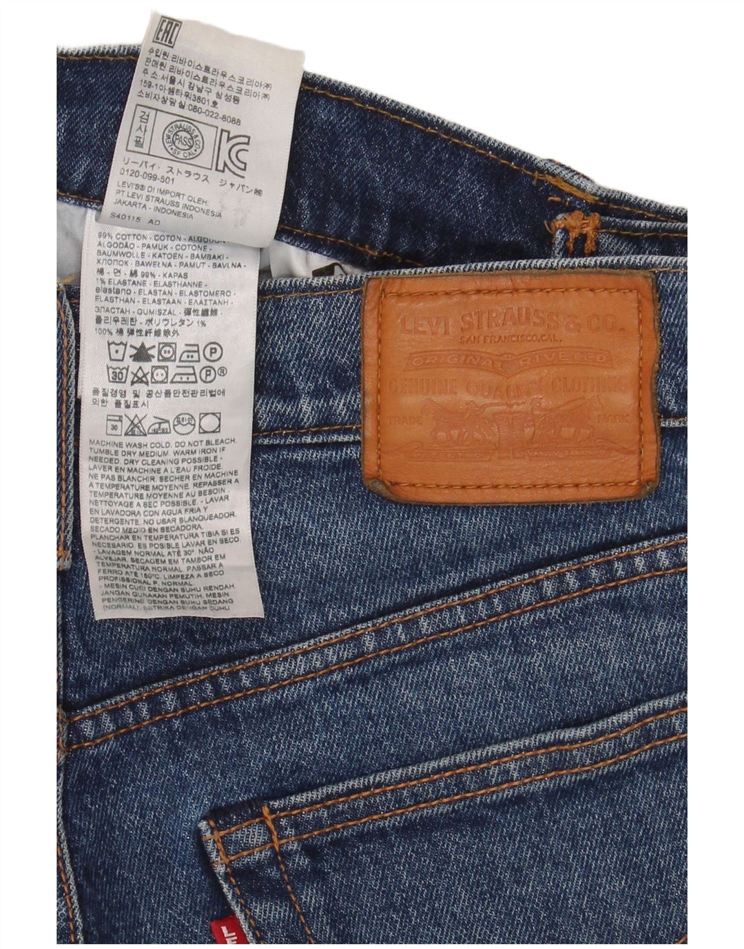 Damskie proste dżinsy Levi's W27 L28 Niebieskie bawełniane