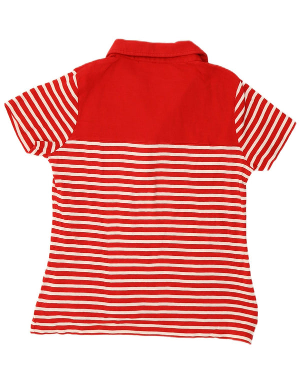 Damska koszulka polo Tommy Hilfiger z grafiką UK 14, duża, bawełniana w czerwone paski