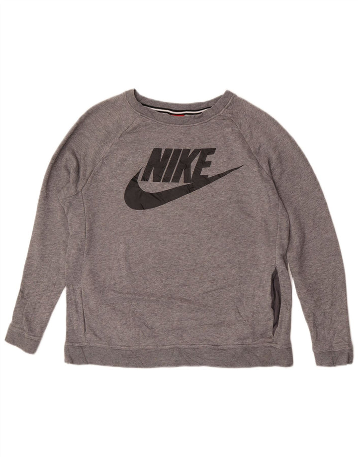 Damska bluza z grafiką Nike, UK 14, średnia szara, nakrapiana bawełna
