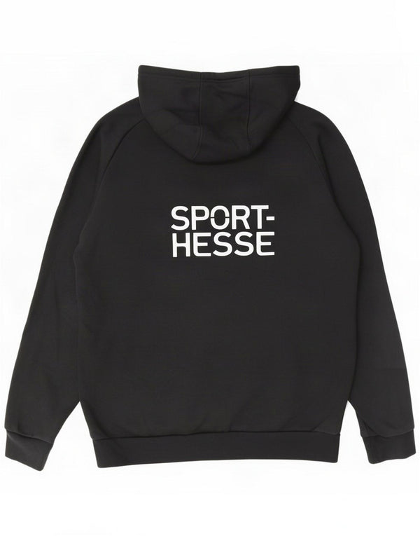 Adidas Mens Graphic Hoodie Jumper Large Black Cotton