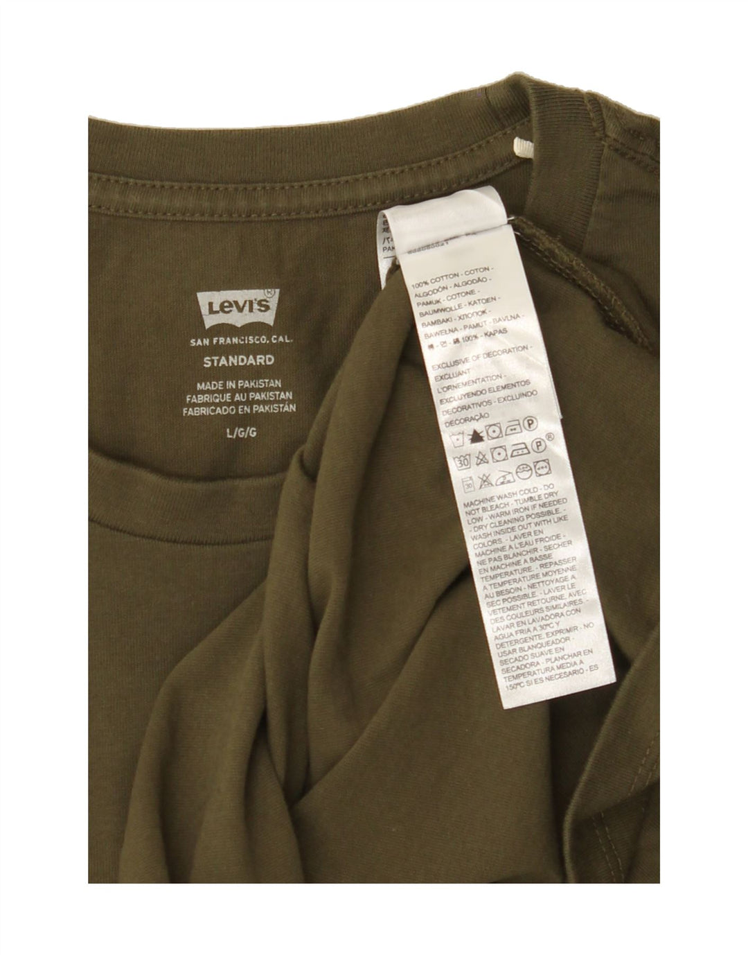 LEVI'S Mens Standard T-Shirt Top Large Green Cotton Vintage Levi's and Second-Hand Levi's from Messina Hembry 