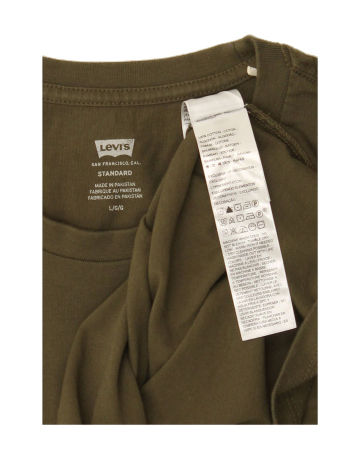 LEVI'S Mens Standard T-Shirt Top Large Green Cotton Vintage Levi's and Second-Hand Levi's from Messina Hembry 