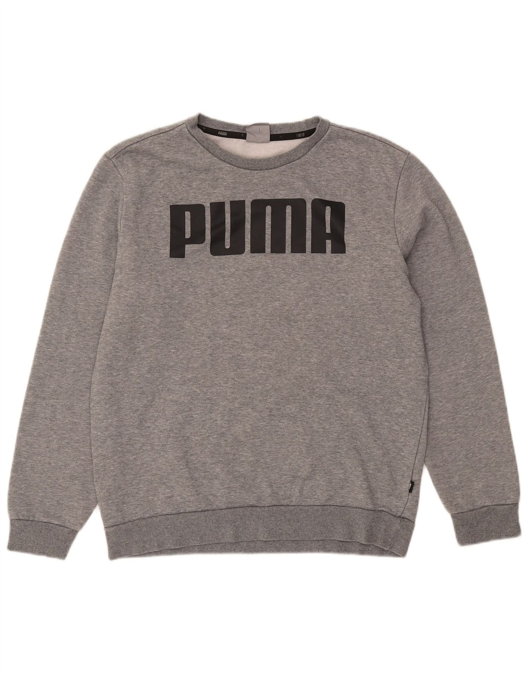 Męska bluza z grafiką Puma, średnia, szara, bawełniana nakrapiana