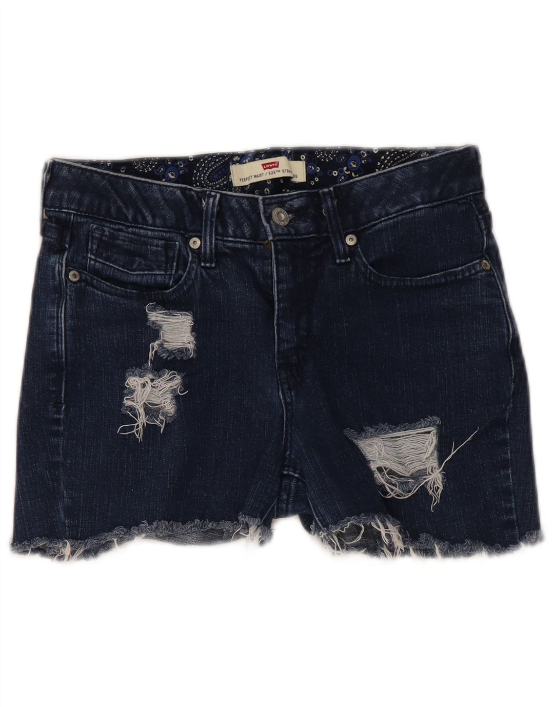 Damskie spodenki jeansowe LEVI'S 525 w trudnej sytuacji US 4 Small W26 Granatowa bawełna