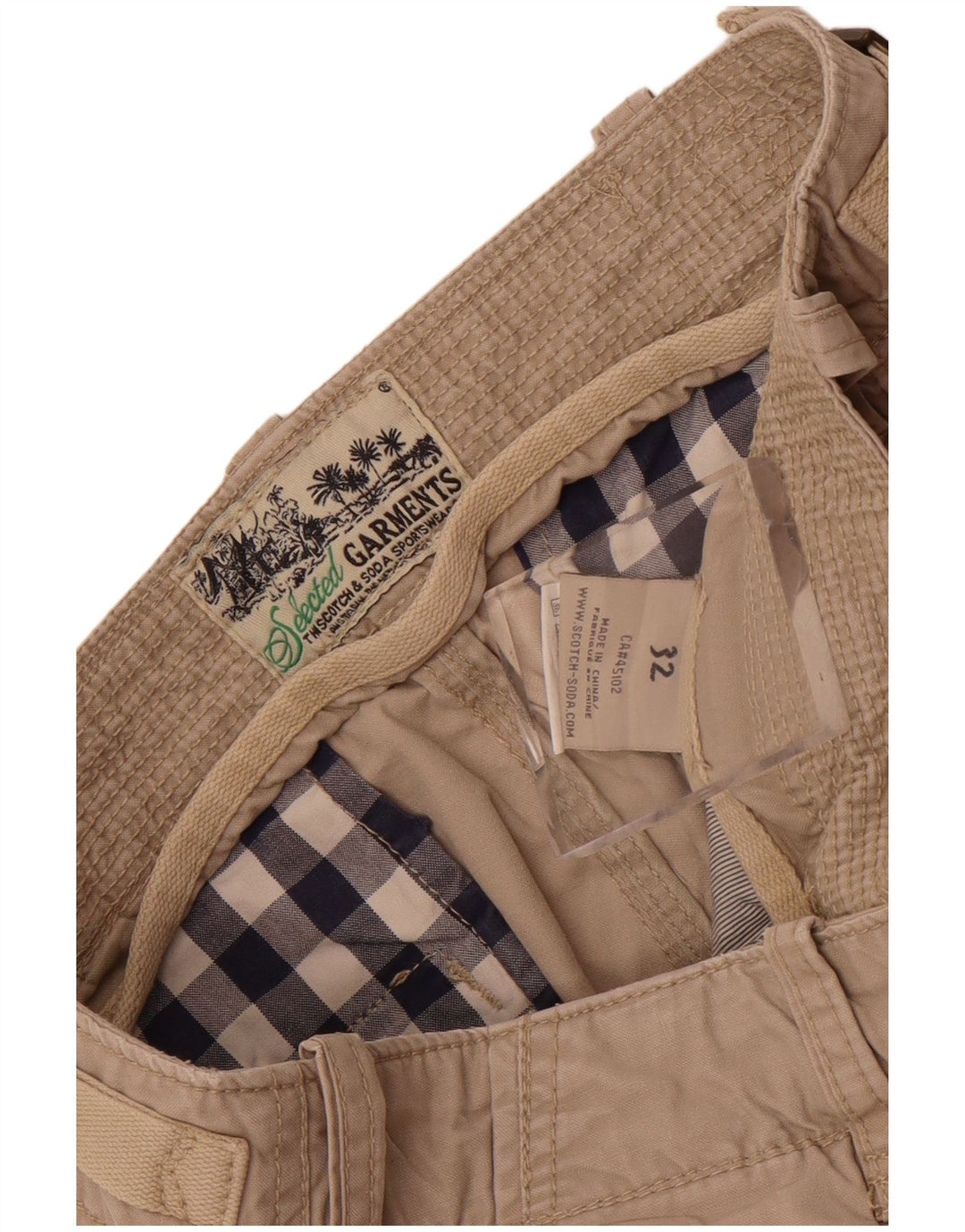 Męskie spodenki cargo Scotch & Soda W32 Średni beż, bawełna