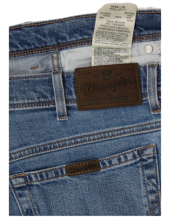 Męskie jeansy Wrangler o prostym kroju W36 L30, niebieskie, bawełniane