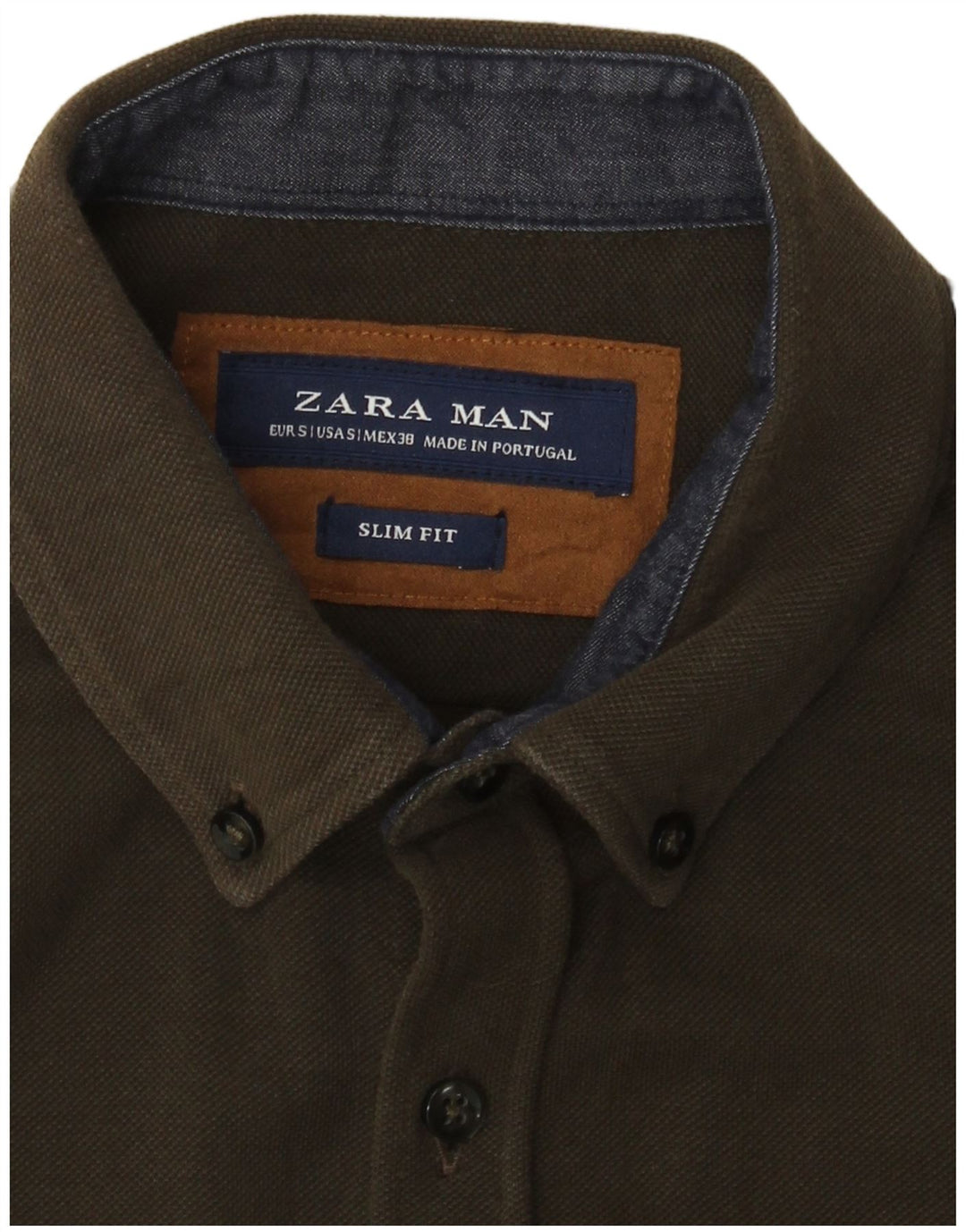 Koszula męska Zara Slim Fit, mała, khaki