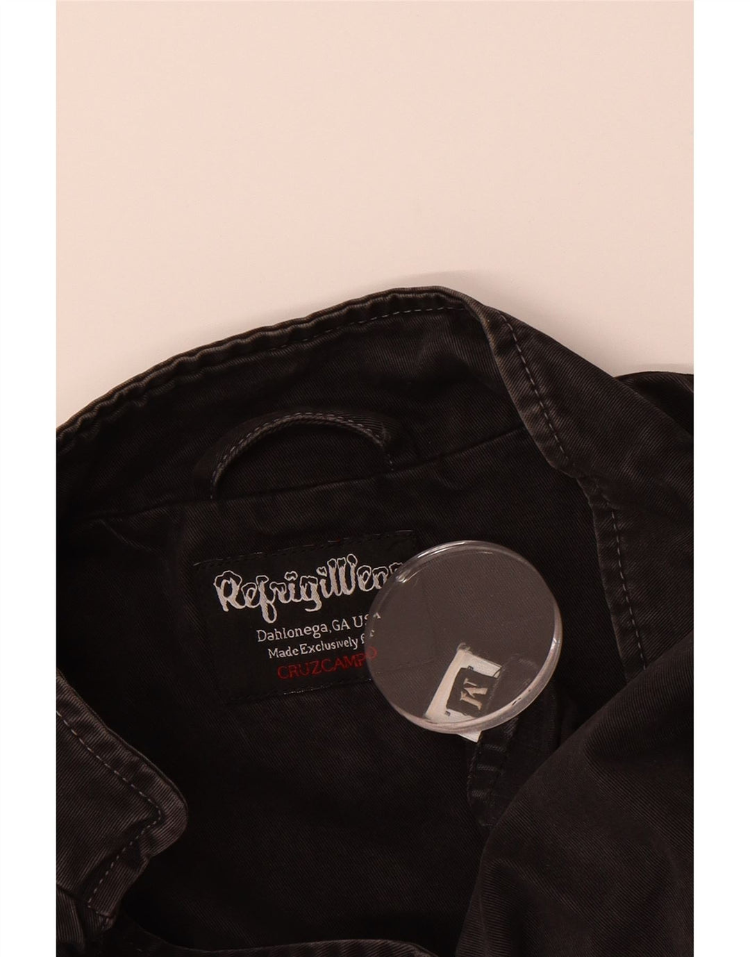 REFRIGIWEAR Womens Military Jacket UK 14 Medium Black Cotton