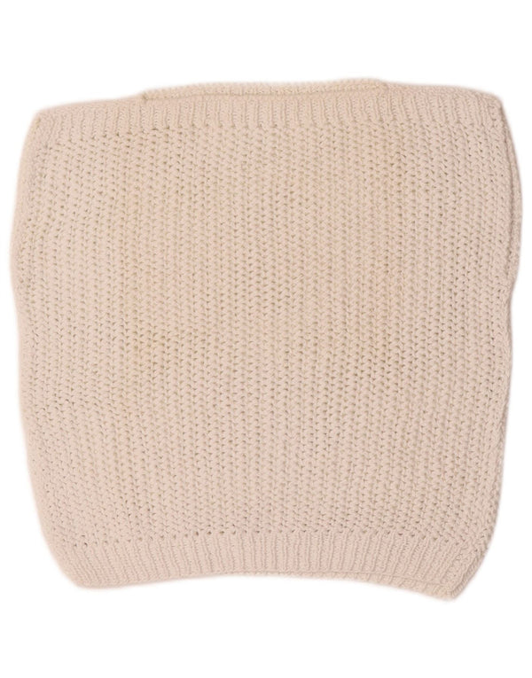 Vintage damski podkoszulek z kamizelką w stylu Crochet UK 12, średni biały