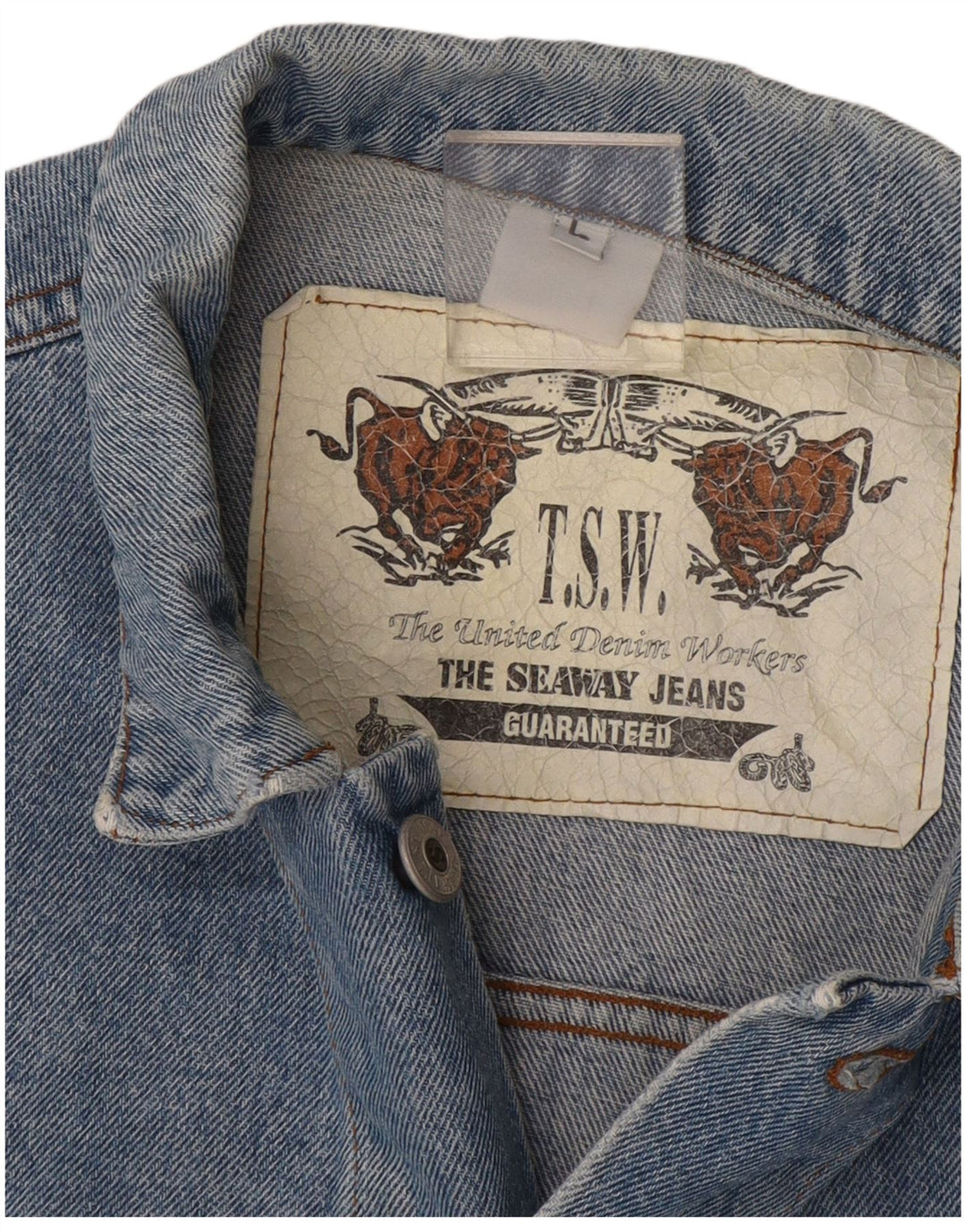 Vintage damska kurtka dżinsowa o luźnym kroju UK 16, duża niebieska