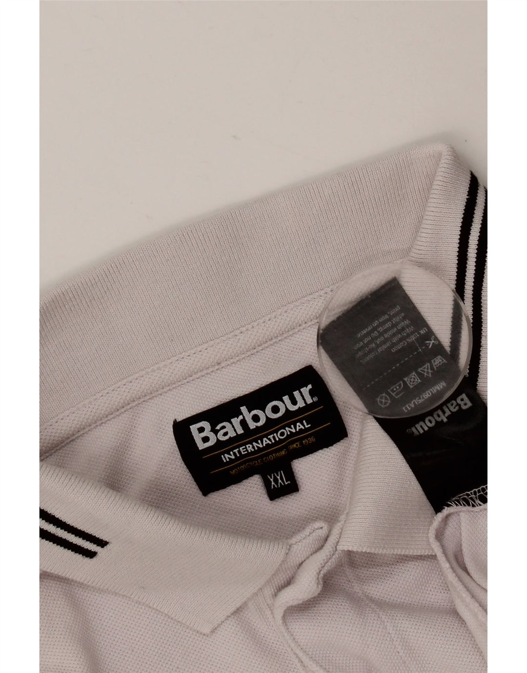Męska koszulka polo BARBOUR 2XL, bawełniana w białe paski
