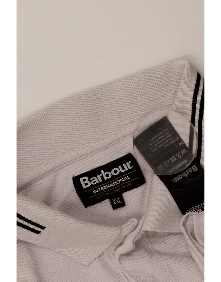 Męska koszulka polo BARBOUR 2XL, bawełniana w białe paski