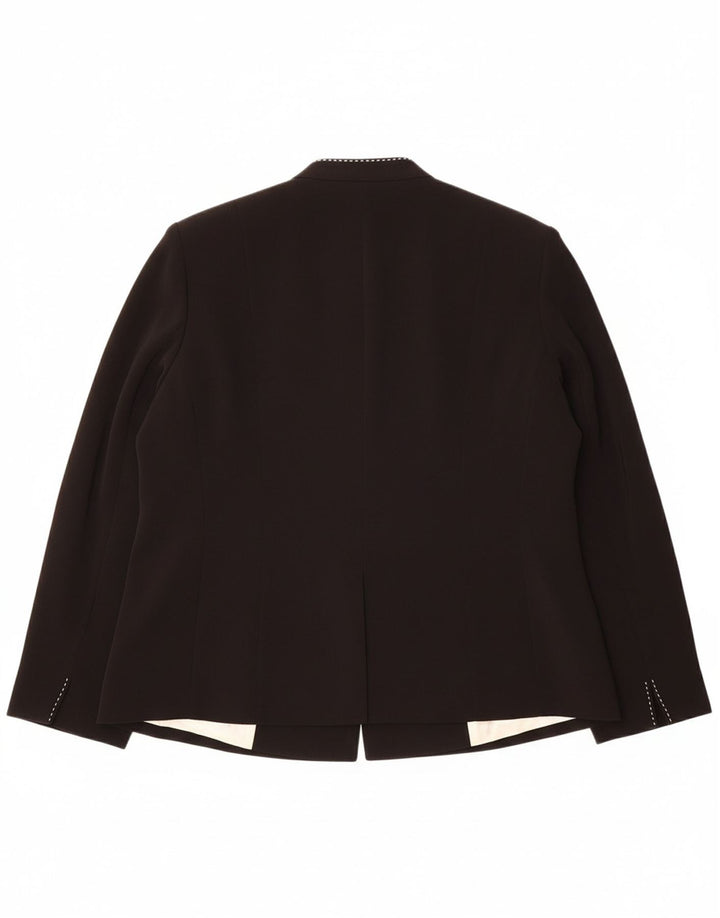 JAQUES VERT Womens 3 Button Blazer Jacket UK 20 2XL Black Polyester