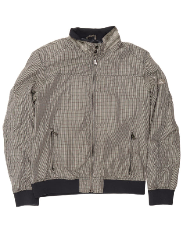 Męska kurtka bomber Yes Zee UK 42 XL, szary poliester w kratkę