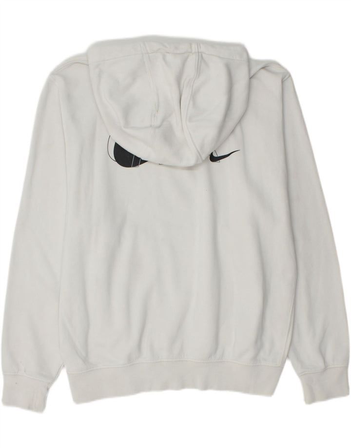 Męski sweter z kapturem NIKE z grafiką, duży, biały, bawełniany