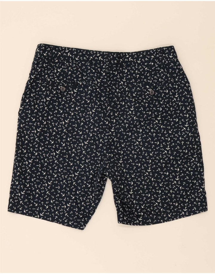 NAUTICA Mens Chino Shorts W33 Medium  Navy Blue Spotted Cotton
